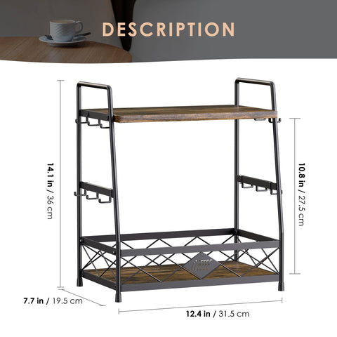 LOTEYIKE coffee bar display stand adds vintage charm while tidying a kitchen space.