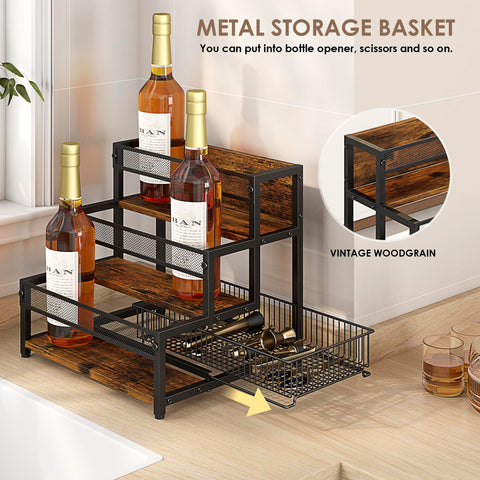LOTEYIKE coffee bar storage stand creates a tidy counter area.