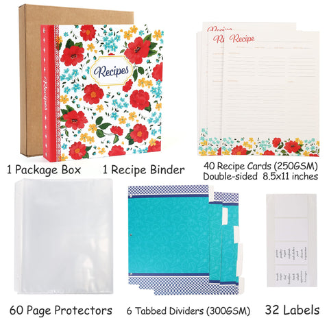 LotFancy 3-ring binding keeps your cookbook flexible and expandable.