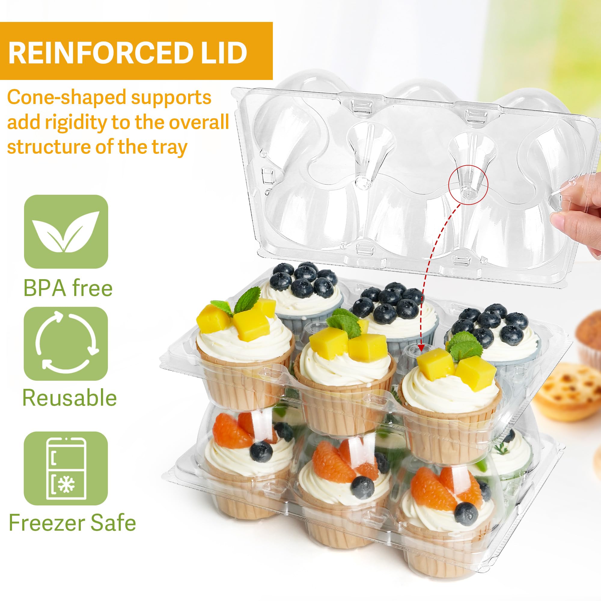 LotFancy six-tab locks secure the lid for transport and stacking.