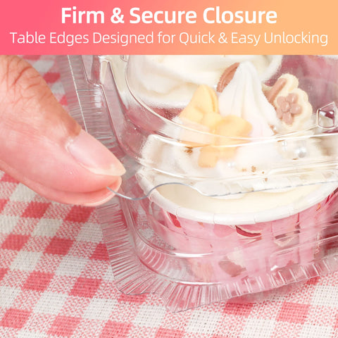 LotFancy clear boxes suit bakeries, cafes, and events for cupcakes and muffins.