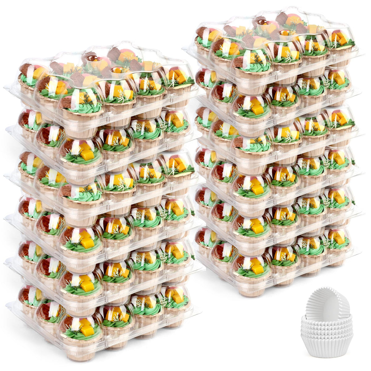 LotFancy cupcake containers 12-count for secure, visible display of cupcakes