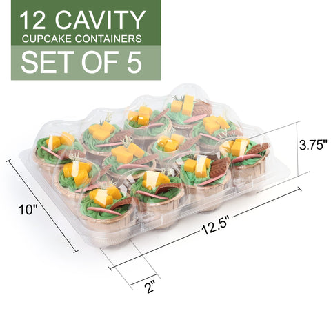 LotFancy clear domed lid reveals tall frosting while protecting cupcakes
