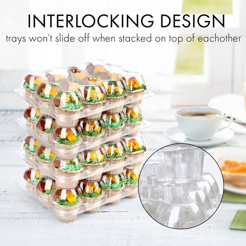 LotFancy interlocking lids and bottoms enable easy stacking