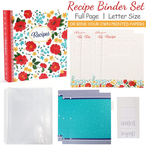 LotFancy 40 floral recipe cards ready for quick, stylish meal ideas.