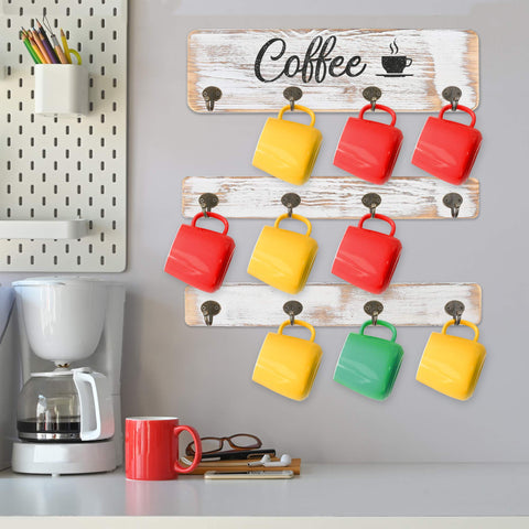 LotFancy mug display in kitchen provides easy access and visual appeal