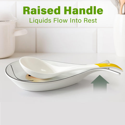 LotFancy oven-safe spoon rest stays cool to touch during cooking.