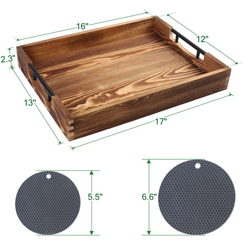 LotFancy wood serving tray features craftsmanship perfect for table décor.