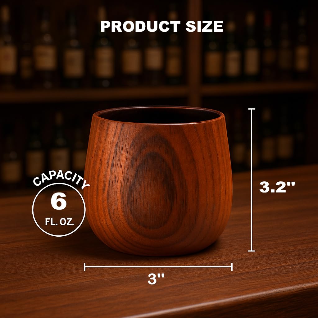 Lotnafee durable wooden glass resists drops for everyday use.
