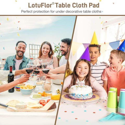 LotuFlor protector in holiday dining setup for spill protection