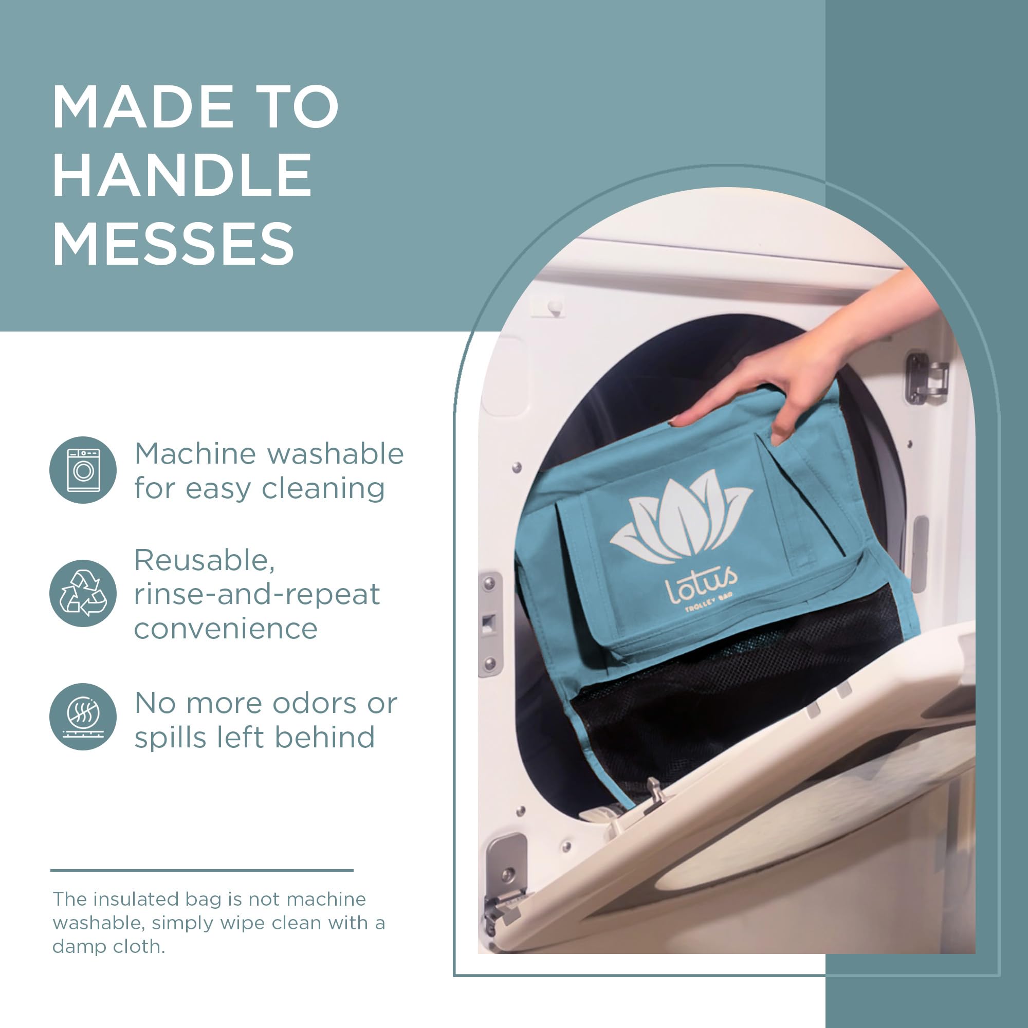 Lotus detachable design with Velcro enables flexible bag configurations.