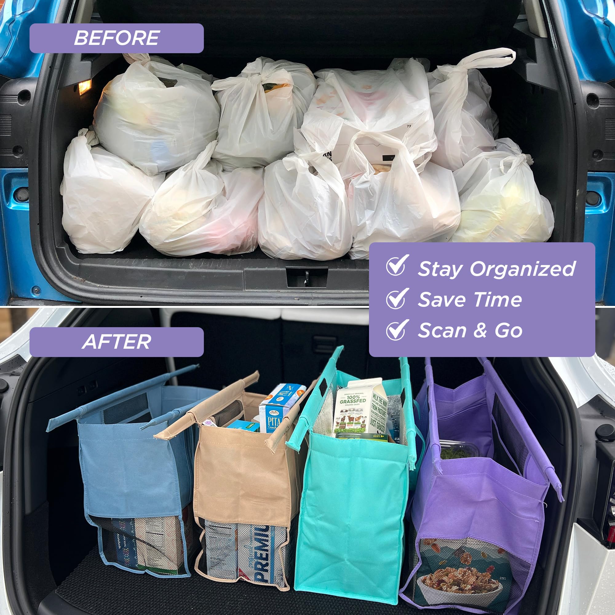 Lotus Original foldable grocery bags become compact totes for easy storage