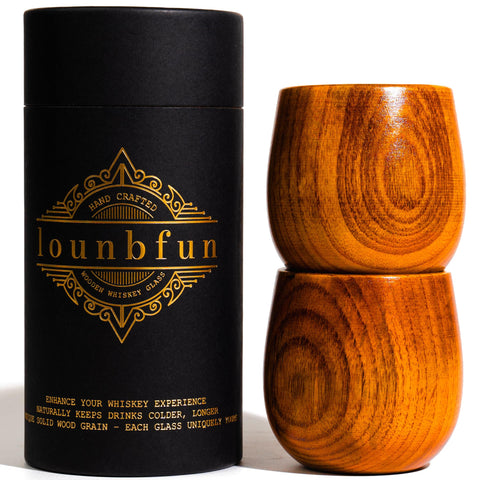 Lounbfun Weber wooden bourbon glasses set of two for refined whiskey tasting