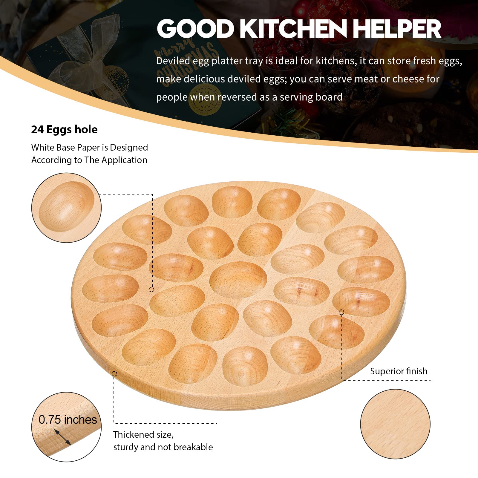 Lounsweer beech wood tray close-up highlighting smooth finish and durability.