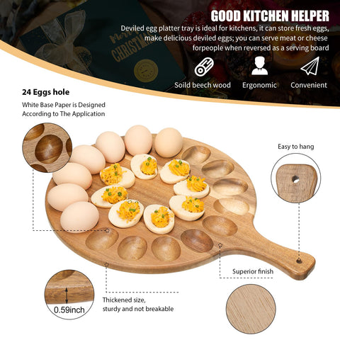 Lounsweer round serving board with handle for easy transport.