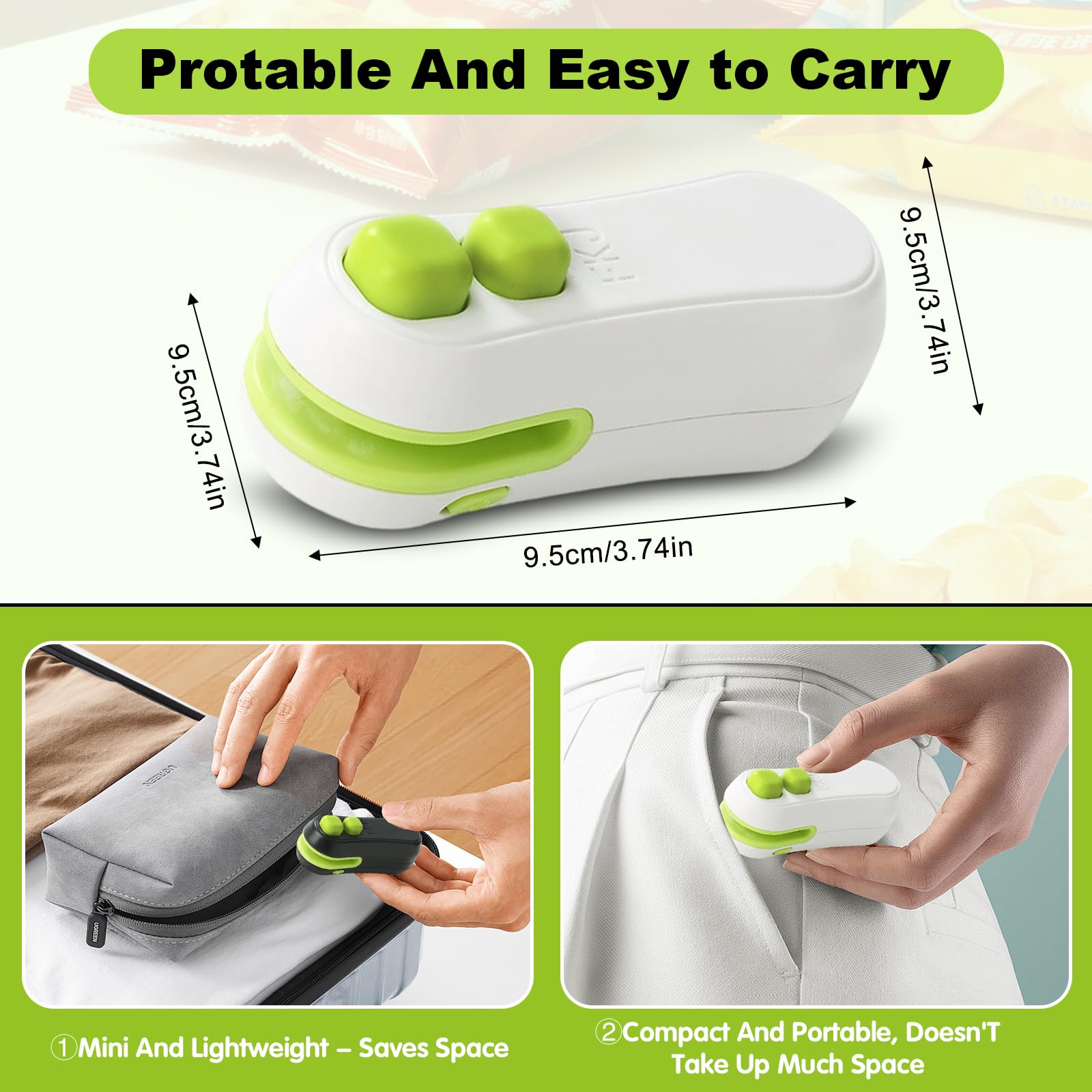 Lightweight, portable Loupai sealer ideal for home, office, and outdoors.