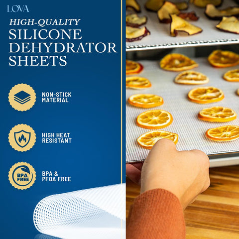 Lova 12-pack liners enable simultaneous batch drying for jerky and snacks