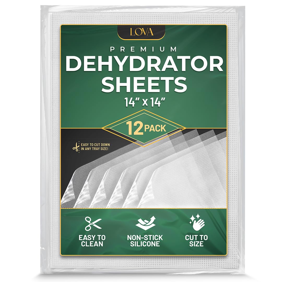 Lova silicone dehydrator sheet on jerky tray for clean, easy removal