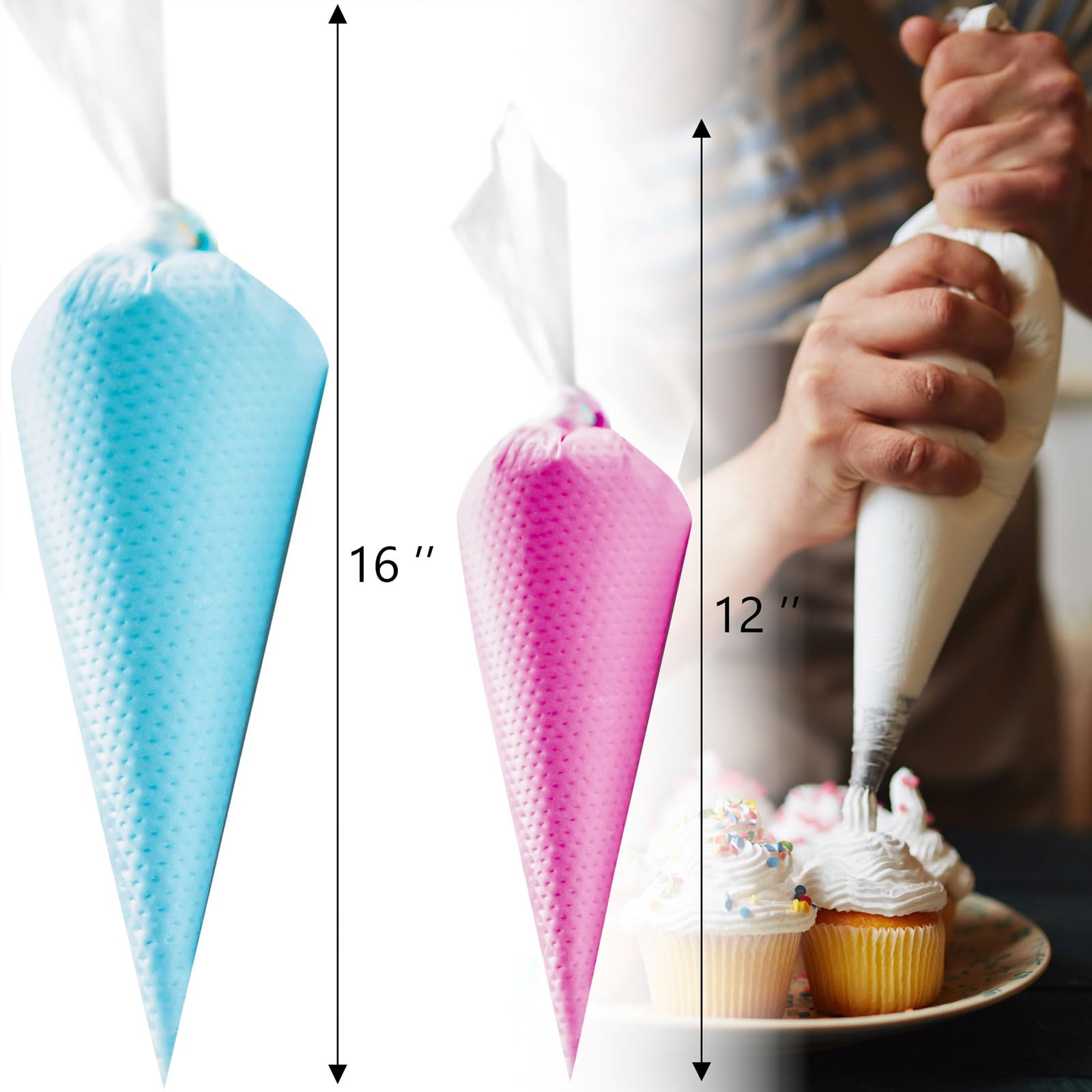LoveBB non-slip textured bags provide steady control during decorating