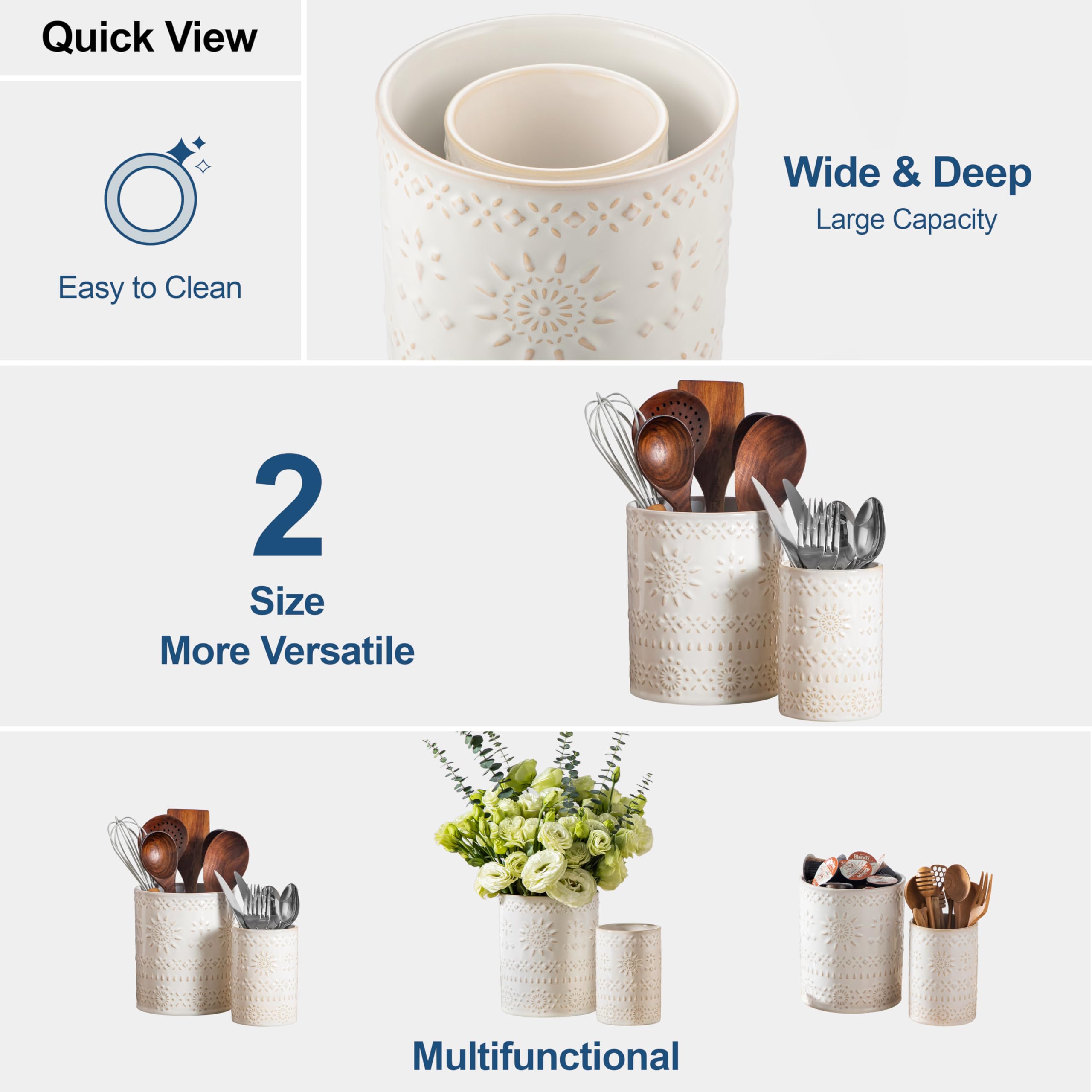 LOVECASA easy-clean ceramic utensil holders simplify maintenance