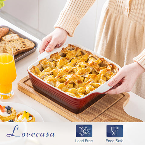 LOVECASA even-baking pan showing uniform browning across the surface.