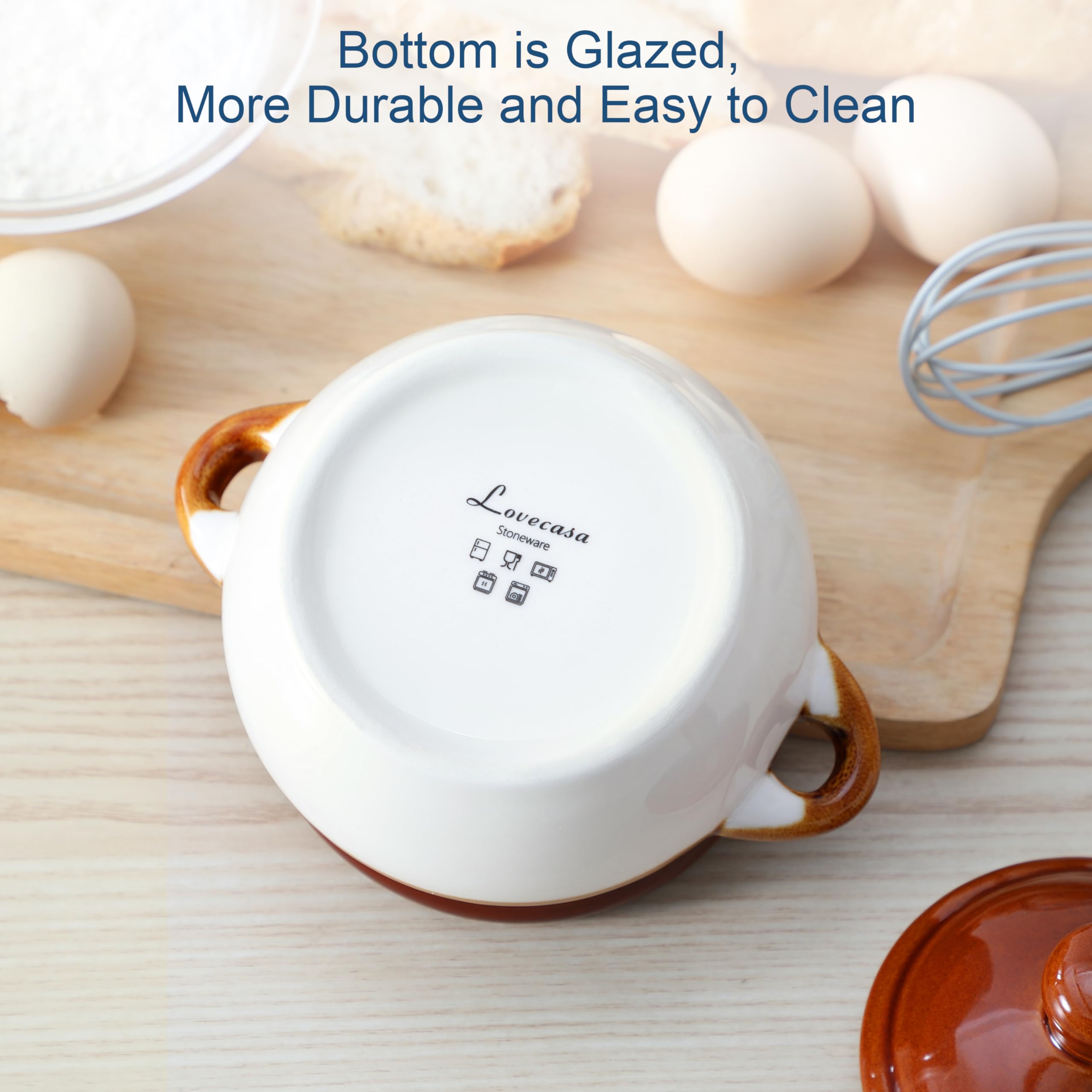 LOVECASA glazed interior cleans easily and resists odors.