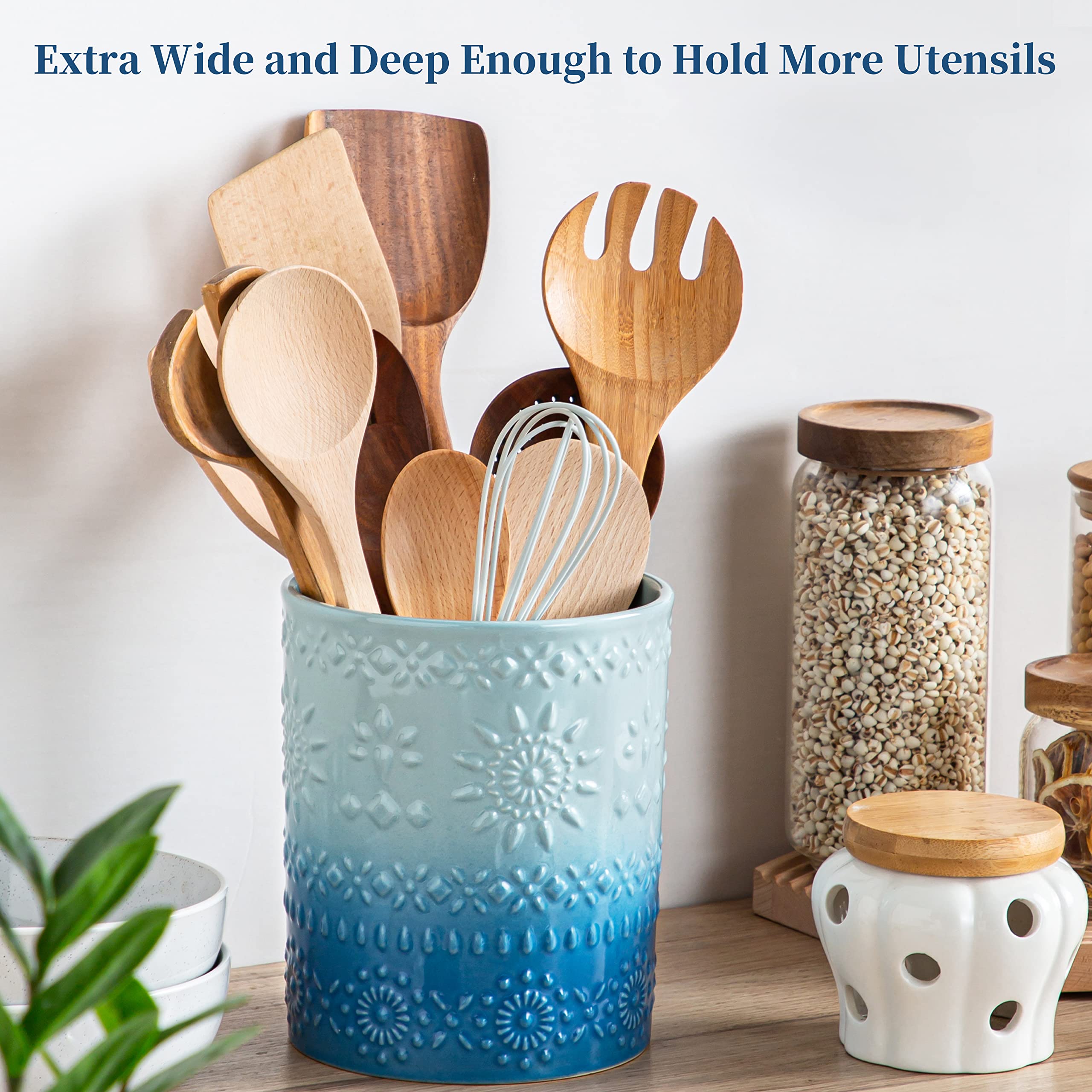Heavy base prevents tipping on countertops during busy cooking.