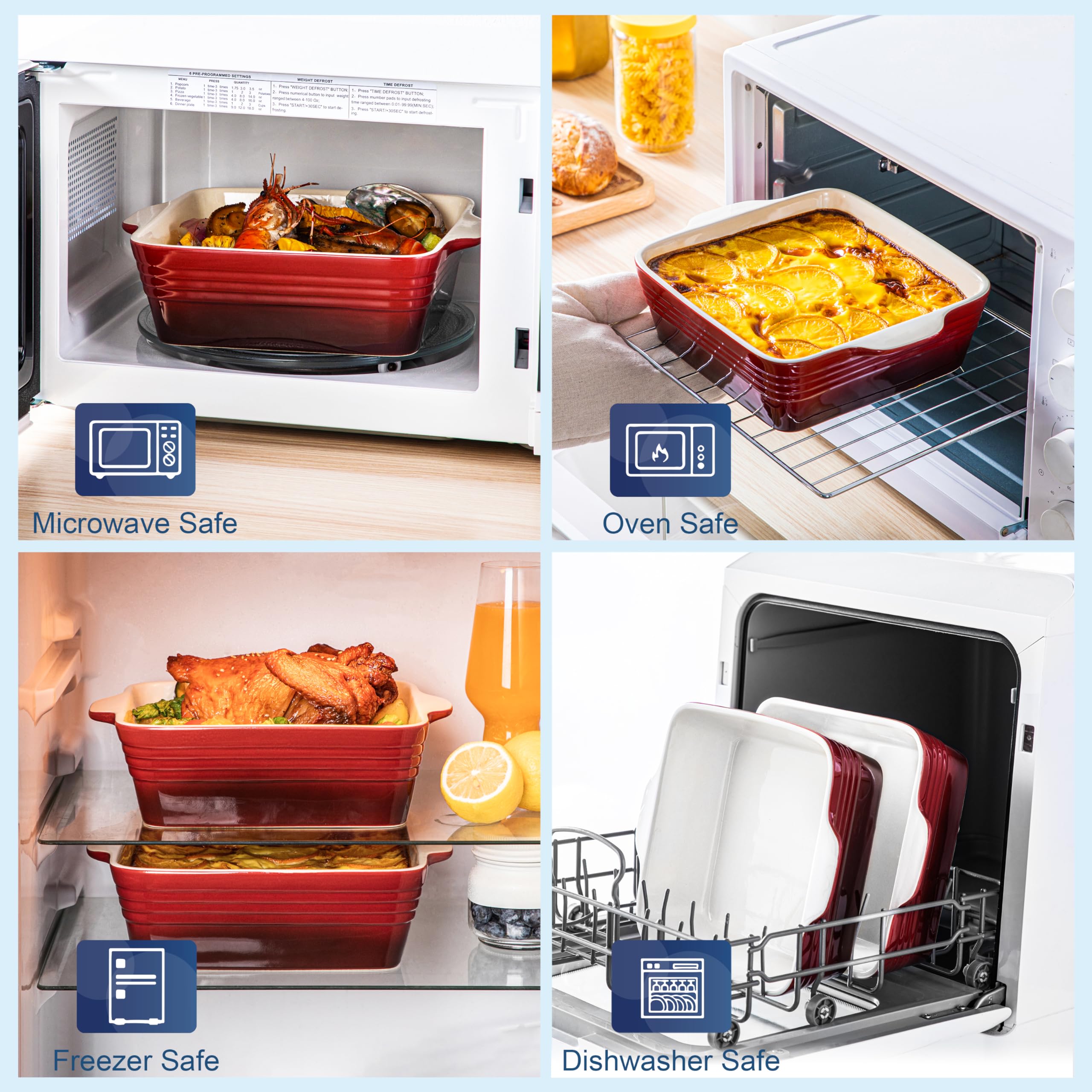 LOVECASA microwave-safe stoneware pan for versatile reheating and cooking.