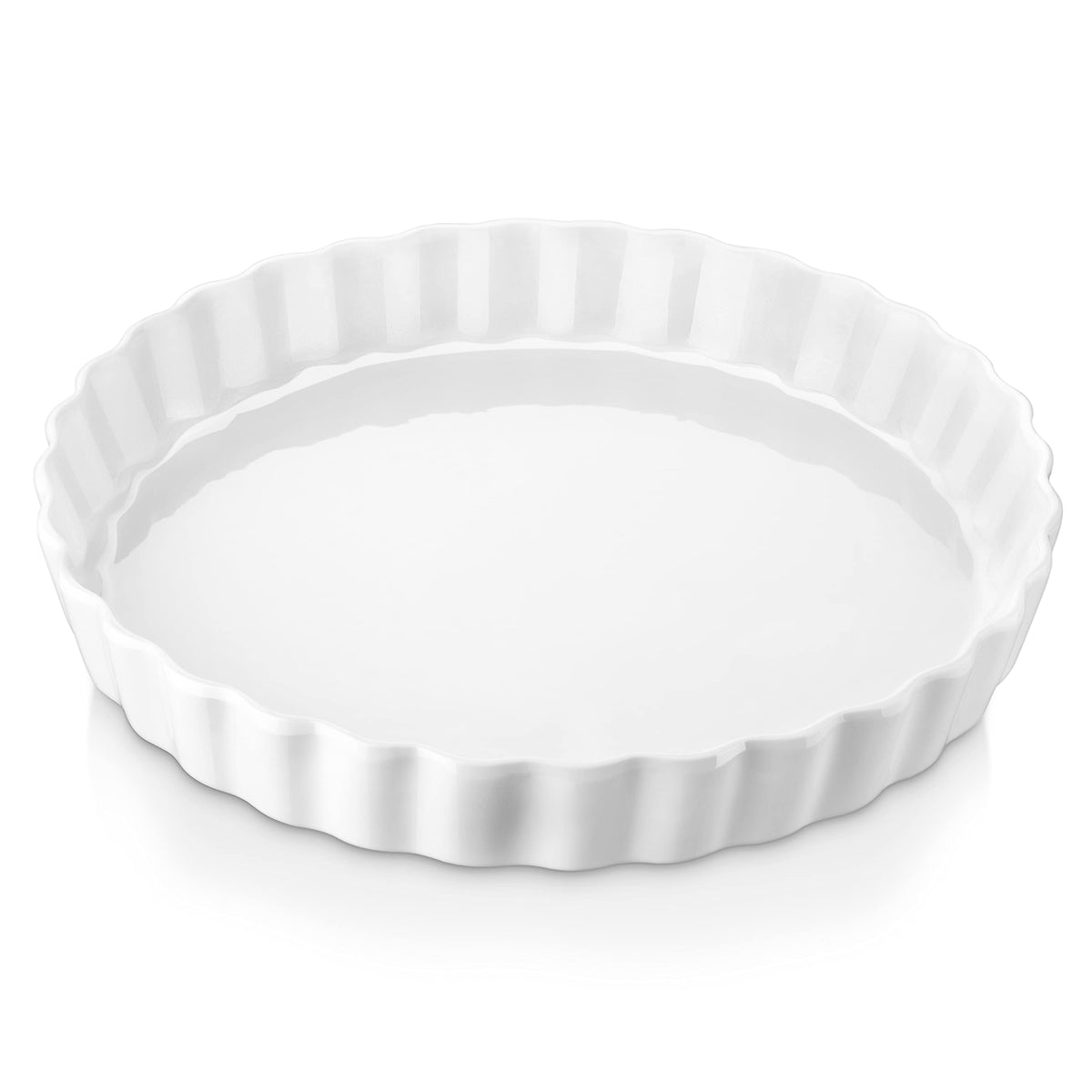 LOVECASA quiche baking dish with fluted edge for even browning