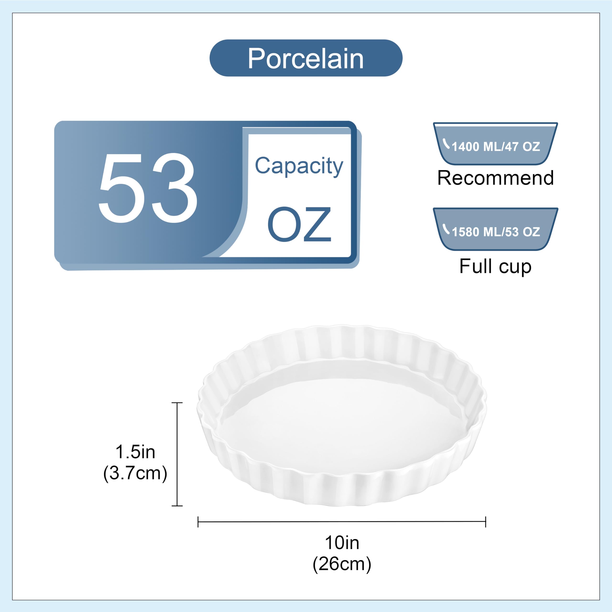 LOVECASA quiche dish with a ruffled edge for stylish handling.