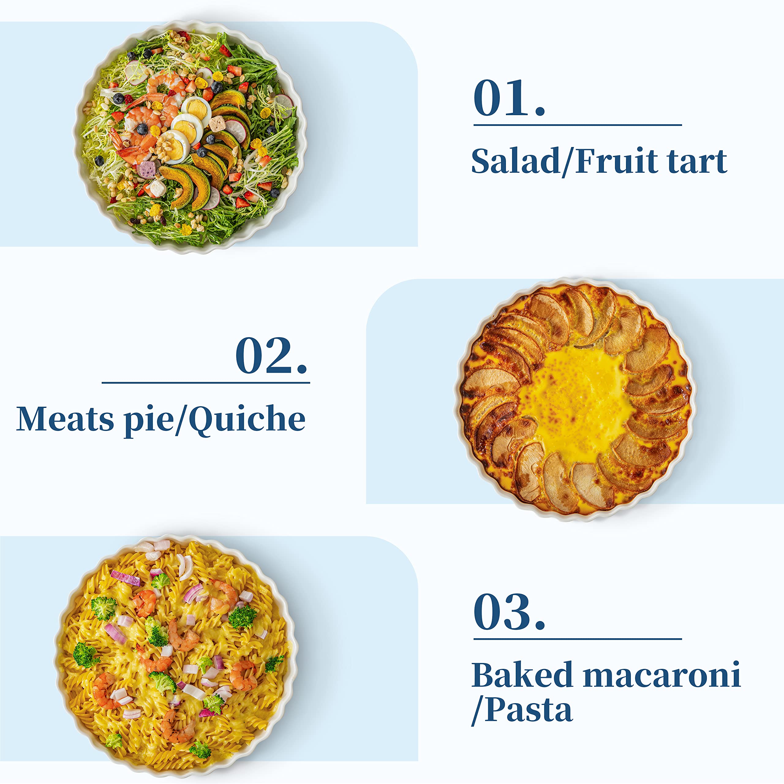 LOVECASA round pie plate with fluted edge for a classic crust.