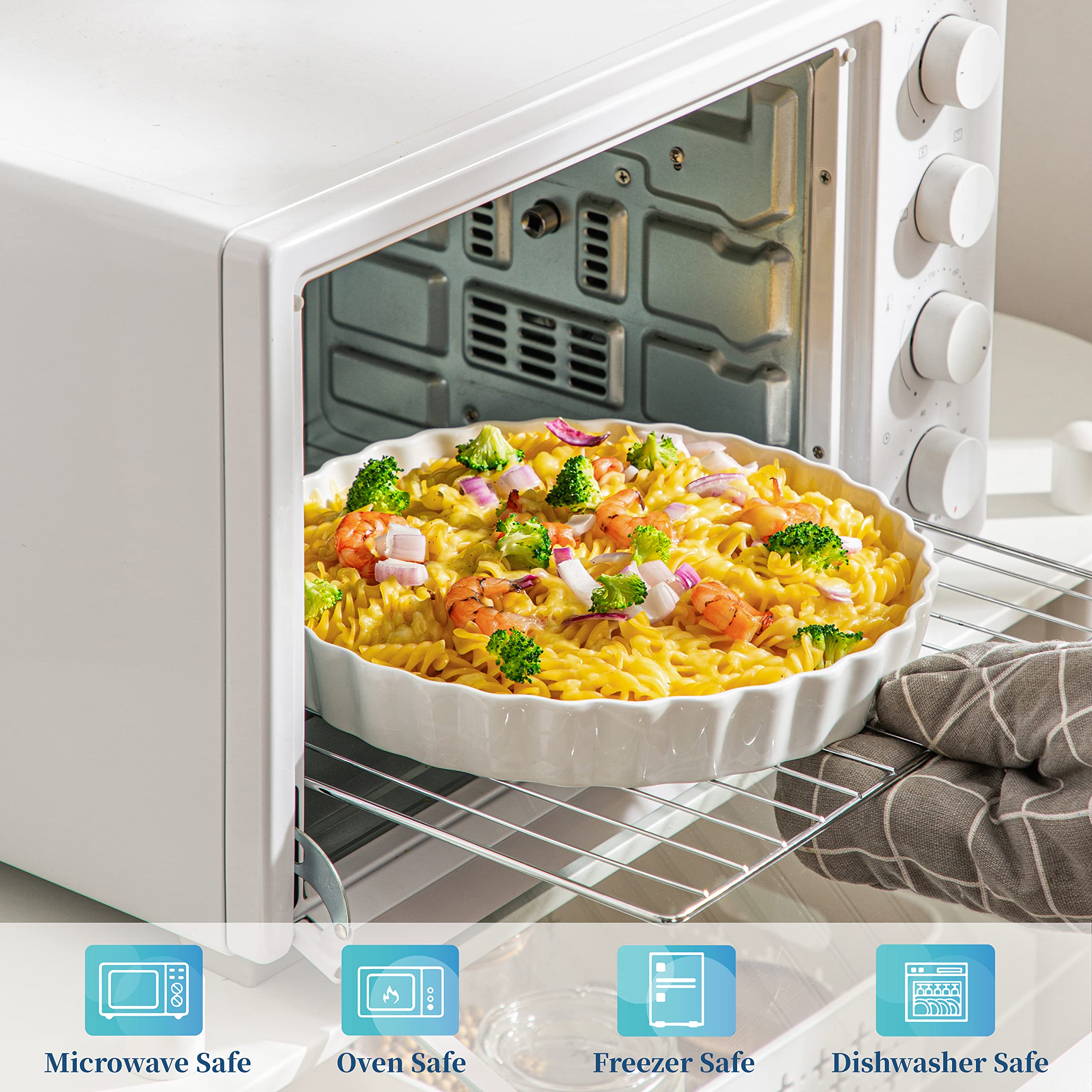 LOVECASA set of 2 pie pans for efficient batch baking.
