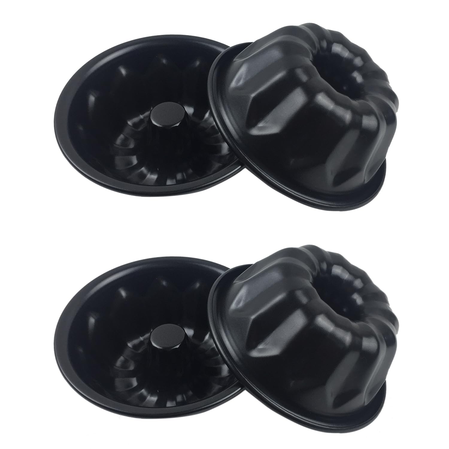 LoveDeal Mini Fluted Cake Pan top view with nonstick coating for easy release.