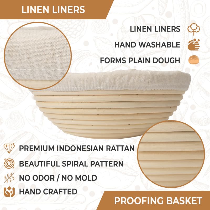 LoveHaven 10-inch oval banneton basket for shaped loaves and even rise.