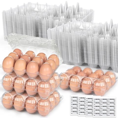 LOVEINUSA clear egg cartons showing 60-pack bulk for easy market display