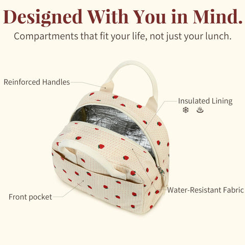 LOVELYWIND reinforced-handles provide comfortable carrying for long commutes.