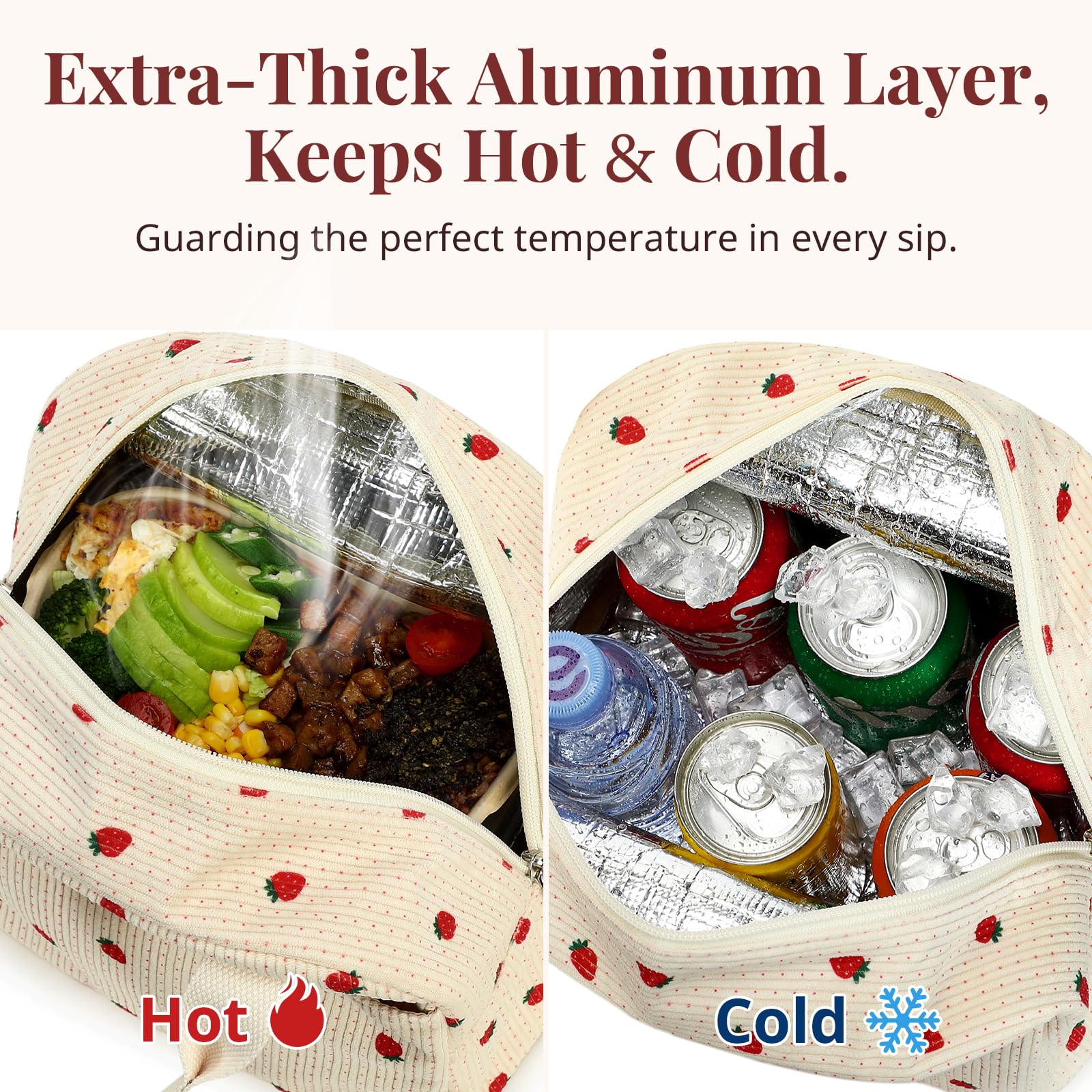 LOVELYWIND spacious interior fits lunch containers, snacks, and daily essentials for busy days.
