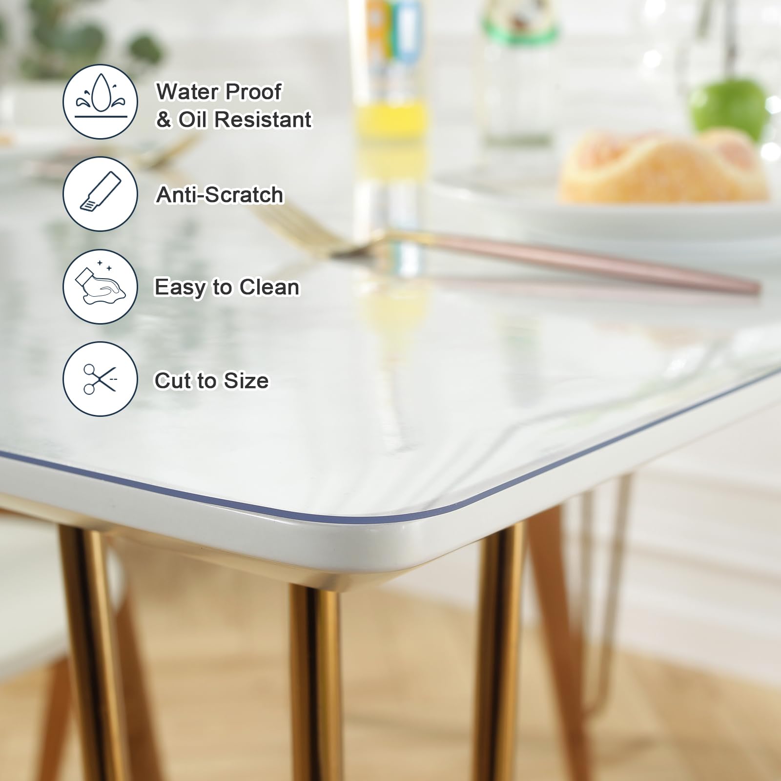 LovePads plastic table cover withstands daily use with scratch resistance.