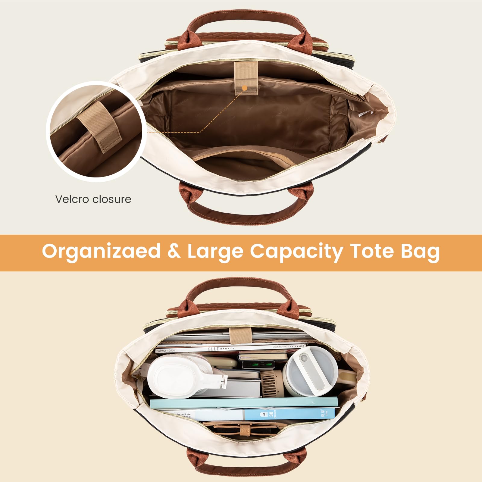 LOVEVOOK spacious-main-compartment accommodates lunch, files, and essentials.