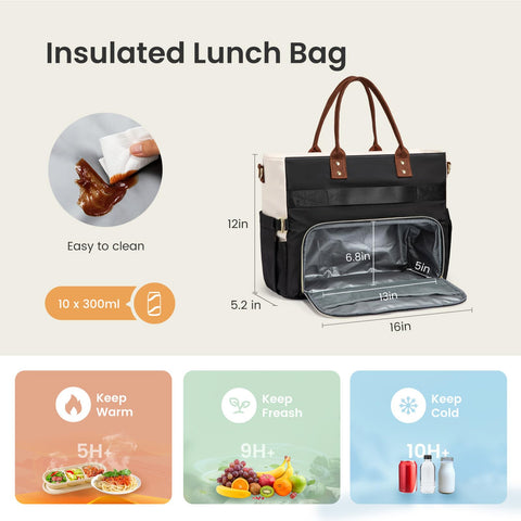 LOVEVOOK water-resistant-lunch-tote exterior protects contents in daily use.
