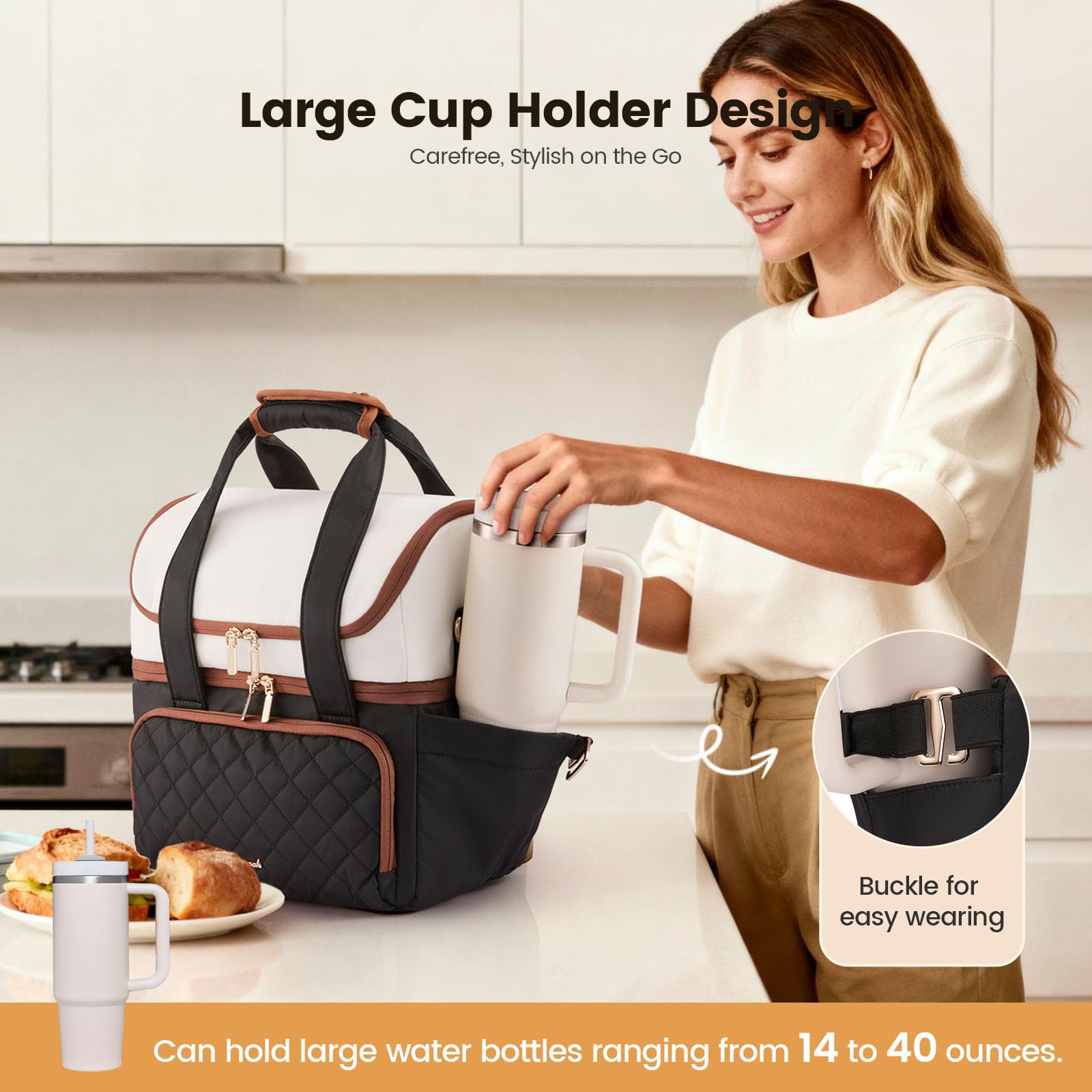 LOVEVOOK double-deck structure keeps meals organized for busy days.