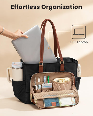 LOVEVOOK eighteen-pocket organization keeps pens, documents, and small items neatly in reach.