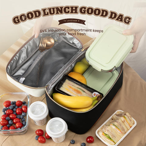 LOVEVOOK large-capacity insulated lunch bag ideal for picnics and day trips