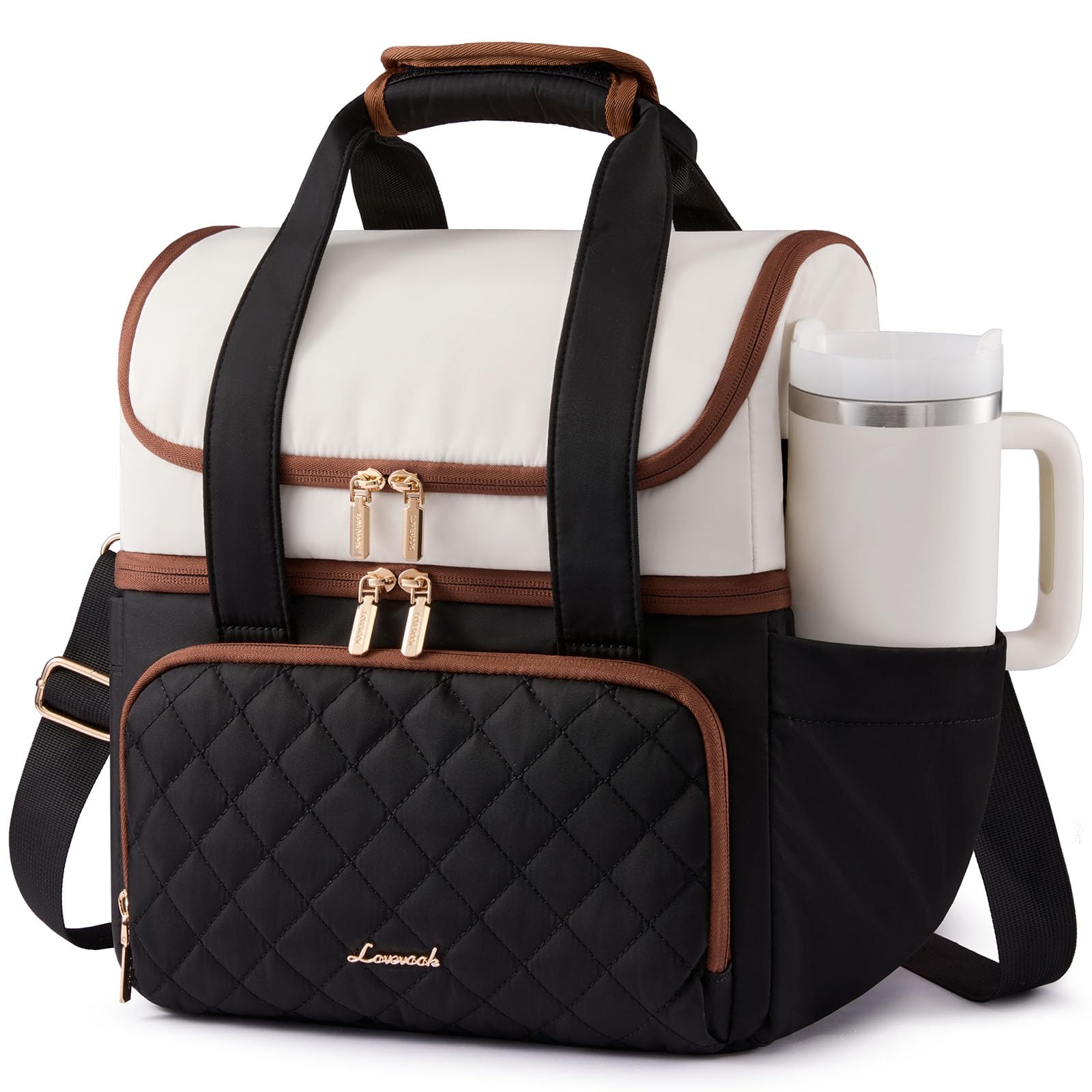 LOVEVOOK insulated lunch bag with a large opening for easy meal access.