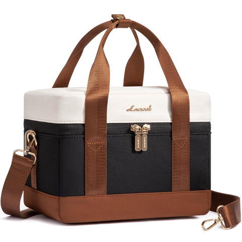 LOVEVOOK insulated lunch bag main-compartment-open for quick loading and organization at work.