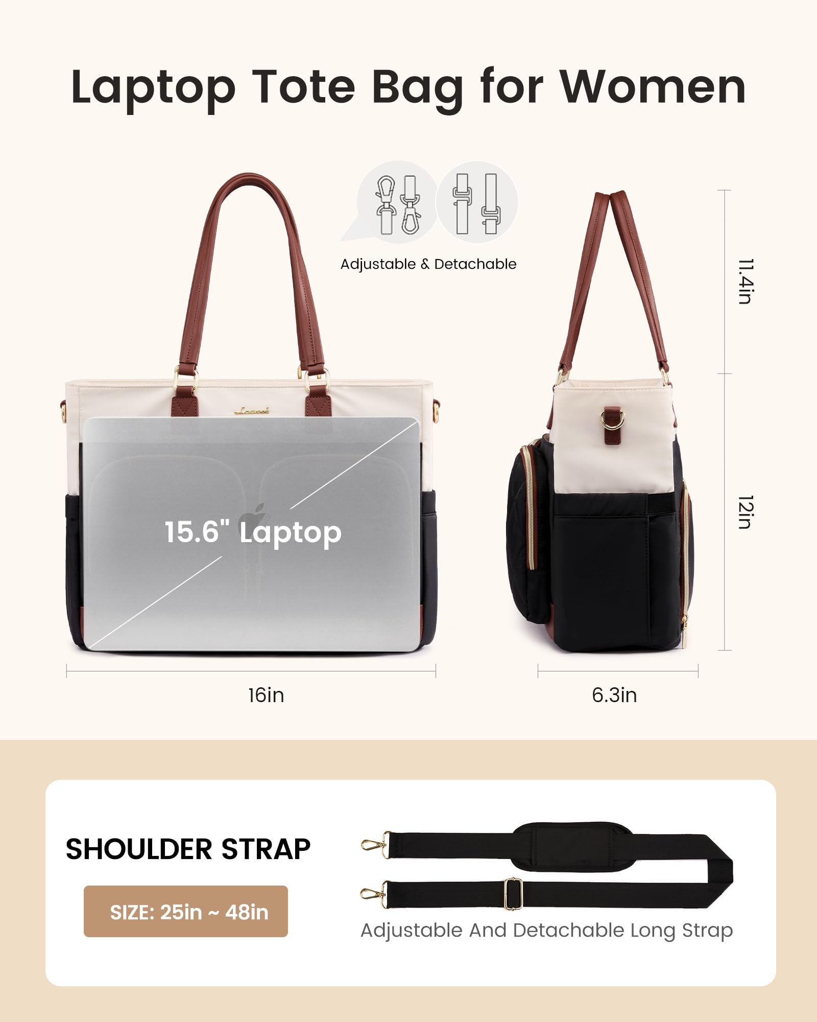 LOVEVOOK ergonomic-strap distributes weight for all-day comfort