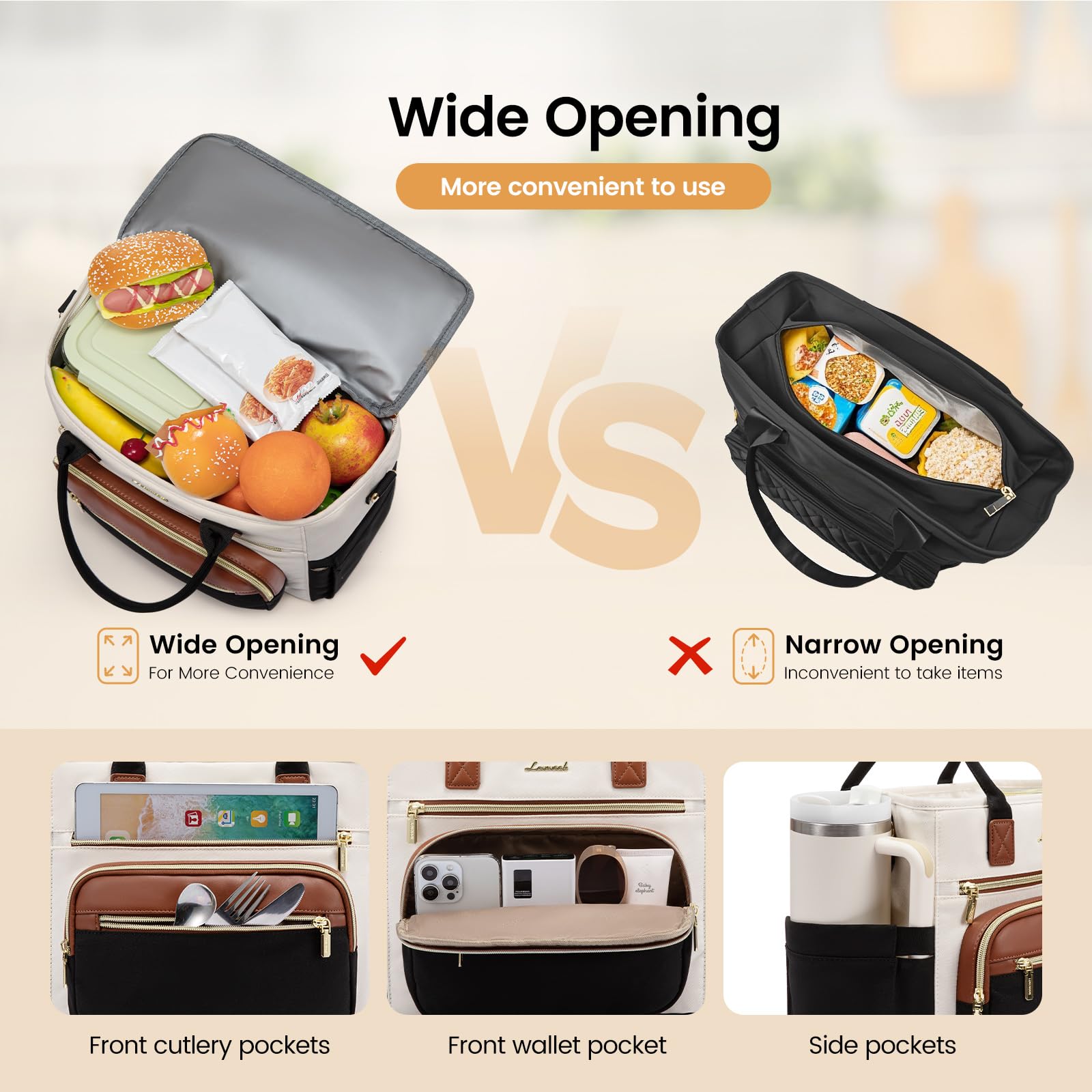 LOVEVOOK front pockets organize utensils and essentials