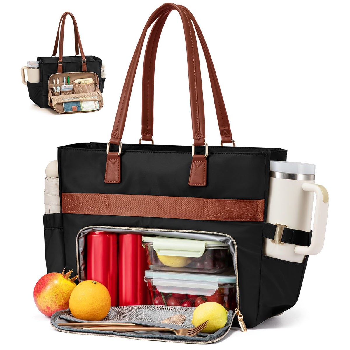 LOVEVOOK lunch tote exterior with spacious design for daily work and travel.