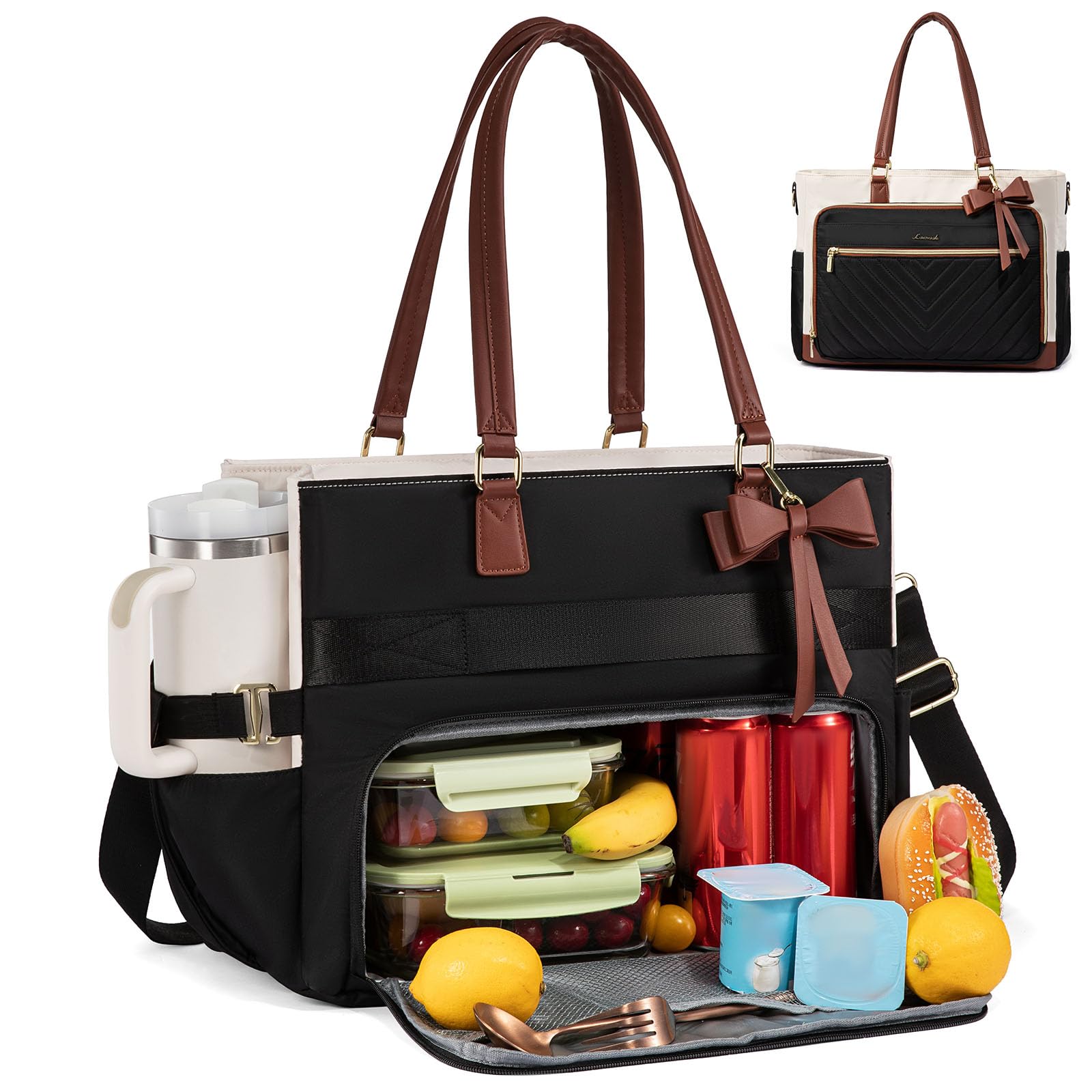 LOVEVOOK lunch tote with insulated-compartment keeps meals warm or cold on the go.