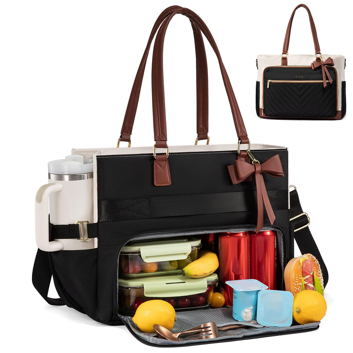 LOVEVOOK lunch tote with insulated-compartment keeps meals warm or cold on the go.